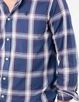 CAMISA TARTAN AZUL MARINO Y BEIGE