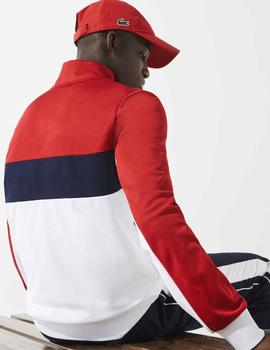 SUDADADERA LACOSTE SPORT DE PIQUE COLORBLOCK