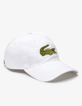 GORRA LACOSTE COCODRILO OVERSIZED BLANCA