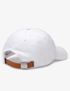 GORRA LACOSTE COCODRILO OVERSIZED BLANCA