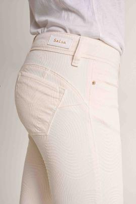 WONDER CAPRI PUSH UP SKINNY FIT EN DENIM BEIGE CON JACQUARD