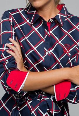 VESTIDO M CAMISERO TARTAN AZUL MARINO