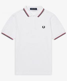 POLO TWIN TIPPED M3600 748 WHITE / BRIGHT RED / NAVY