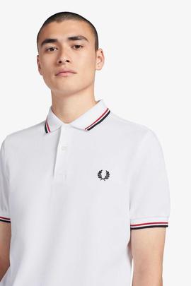 POLO TWIN TIPPED M3600 748 WHITE / BRIGHT RED / NAVY