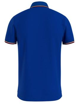 TOMMY TIPPED SLIM POLO BIO BLUE