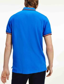 TOMMY TIPPED SLIM POLO BIO BLUE