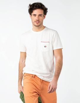 CAMISETA CON BOLSO EN EL PECHO BLANCA