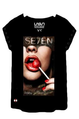 CAMISETA DE MUJER SEVEN GULA NEGRA