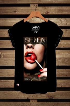 CAMISETA DE MUJER SEVEN GULA NEGRA