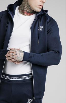 ELEMENT ZIP THROUGH HOODIE NAVY - WHITE