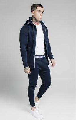 ELEMENT ZIP THROUGH HOODIE NAVY - WHITE