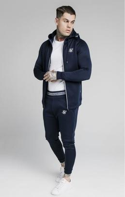 ELEMENT ZIP THROUGH HOODIE NAVY - WHITE