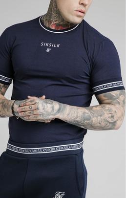 ELEMENT STRAIGHT HEM GYM TEE NAVY - WHITE