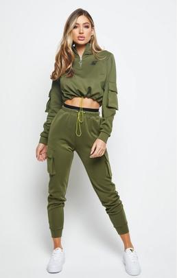 CARGO POCKET TRACK TOP KHAKI