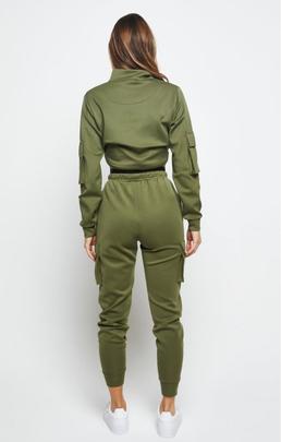 CARGO POCKET TRACK TOP KHAKI