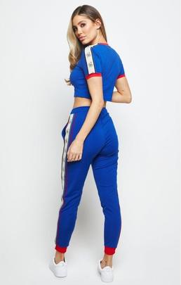 PREMIUM TAPE TRACK PANTS BLUE