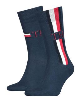 TH MEN SOCK 2 PACK ICONIC STRIPE CLASSIC NAVY