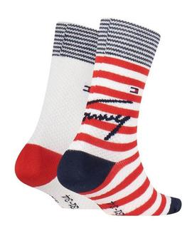 TH KIDS SOCK 2 PACK STRIPE WITH MESH TOMMY ORIG.