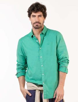 CAMISA GARMENT DYED VERDE AGUA