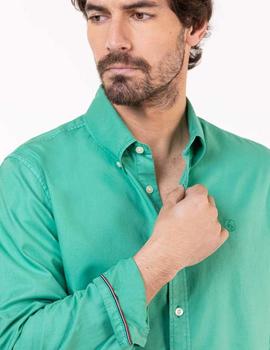 CAMISA GARMENT DYED VERDE AGUA