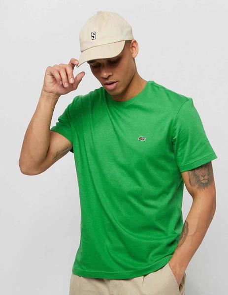 Lacoste - Camiseta Para Hombre Verde - Tee-Shirt Ras Du Cou Manc