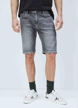 BERMUDA VAQUERERA STANLEY SHORT TAPER FIT GREY GYMDIGO DENIM