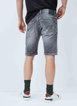 BERMUDA VAQUERERA STANLEY SHORT TAPER FIT GREY GYMDIGO DENIM