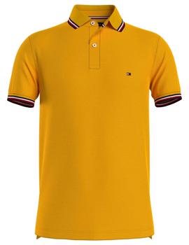 TOMMY TIPPED SLIM POLO COURTSIDE YELLOW