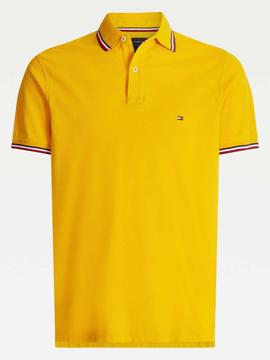 TOMMY TIPPED SLIM POLO COURTSIDE YELLOW