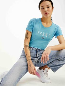 TJW ESSENTIAL LOGO TEE SKINNY FIT SEASHORE BLUE