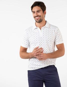 POLO MANGA CORTA ESTAMPADO BLANCO