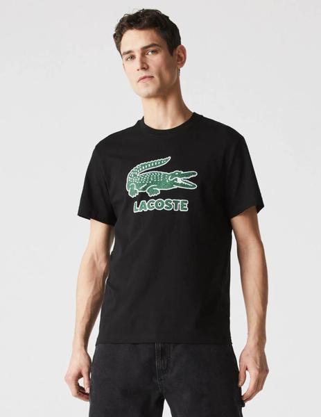 CAMISETA LACOSTE NEGRA CON CRAQUELADO