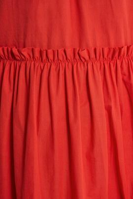 VESTIDO DE VOLANTES EN ALGODÓN ROJO