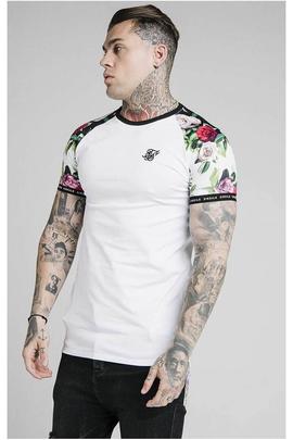 FLORAL PIXEL INSERT TECH TEE WHITE