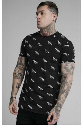 REPEAT PRINT BOX TEE BLACK