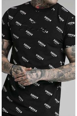 REPEAT PRINT BOX TEE BLACK