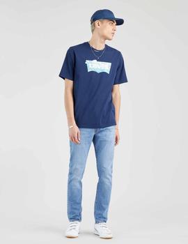 SHORT SLEEVE RELAXED FIT TEE BATWING CLOUDS NAVY