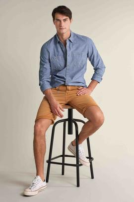 PANTALÓN SLIM FIT EN DENIM OCRE DEGRADÉ