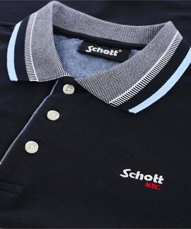 POLO MANGA CORTA SCHOTT WESLEY AZUL MARINO