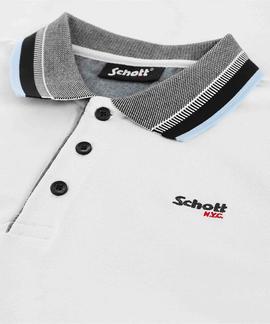 POLO MANGA CORTA SCHOTT WESLEY BLANCO