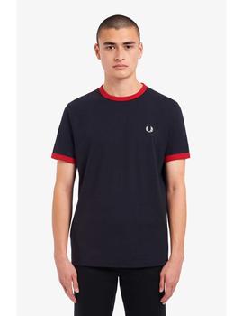 RINGER T-SHIRT NAVY / BLOOD