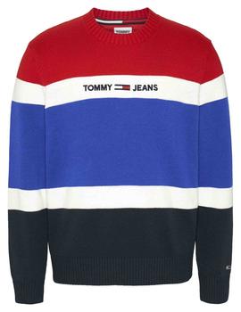 TJM LINEAR LOGO SWEATER DEEP CRIMSON / MULTI