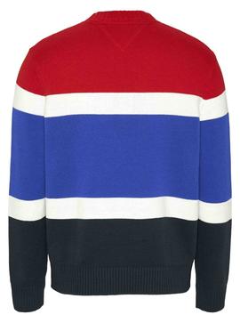 TJM LINEAR LOGO SWEATER DEEP CRIMSON / MULTI