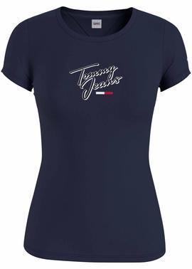 TJW SKINNY SCRIPT TEE TWILIGHT NAVY