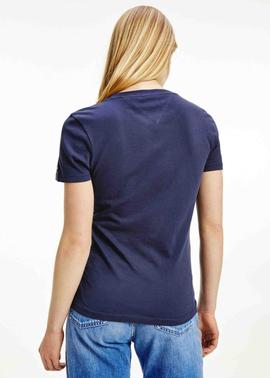 TJW SKINNY SCRIPT TEE TWILIGHT NAVY