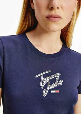 TJW SKINNY SCRIPT TEE TWILIGHT NAVY