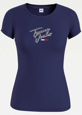 TJW SKINNY SCRIPT TEE TWILIGHT NAVY