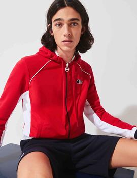 CHAQUETA DE FELPA LACOSTE SPORT ROJA