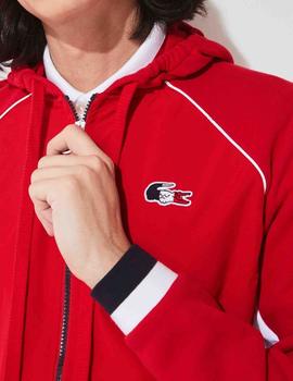 CHAQUETA DE FELPA LACOSTE SPORT ROJA