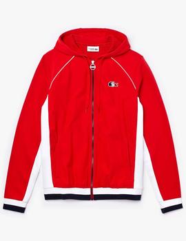 CHAQUETA DE FELPA LACOSTE SPORT ROJA